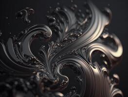 A metallic abstract wavy liquid background technology photo