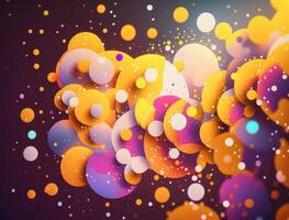 Colorful abstract geometric background with dot shapes pointillism style created with technology photo