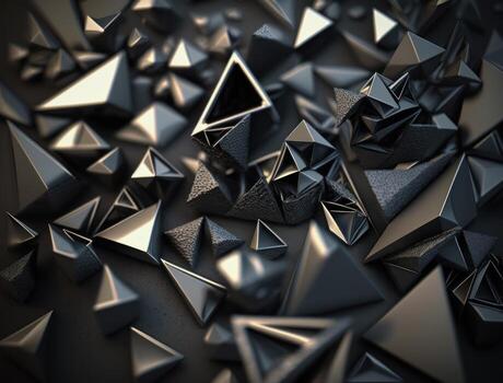 Futuristic abstract pyramid geometric background created with technology photo