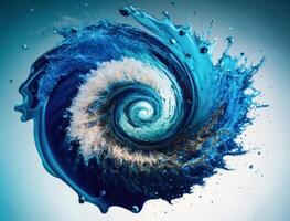 Radial spiral water splash background created with technology photo