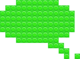 Speech bubble sign from constructor blocks. Pointer plastic puzzle png