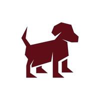 Animal dog standing geometric creative logo vector