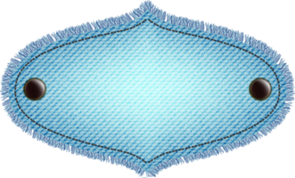 Blau Denim Patch mit Stich, Nieten und Randbereich. Licht Blau Denim. Jahrgang Patch png