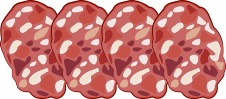 Slices of salami and delicatessen png