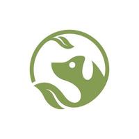 Animal dog puppy leaf nature creative logo vector