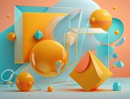 Abstract image featuring a combination of organic and geometric shapes dynamic and energetic background created with technology photo