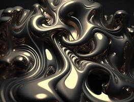 A metallic abstract wavy liquid background technology photo