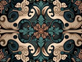 Royal vintage Victorian Gothic background Rococo venzel and whorl created with technology photo