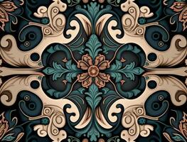 Royal vintage Victorian Gothic background Rococo venzel and whorl created with technology photo