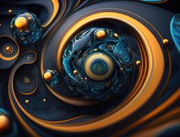 Colorful Swirling radial vortex background created with technology photo