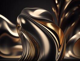 A metallic abstract wavy liquid background technology photo