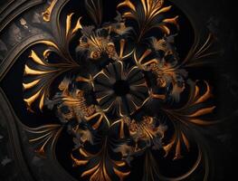 Fractal mandala Sacred geometry background created with technology photo