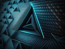 Futuristic triangles background Abstract geometric pattern created with technology photo