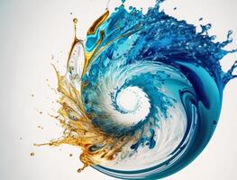 Radial spiral water splash background created with technology photo