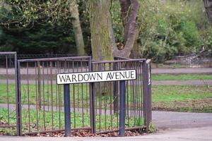 Low Angle View of Local Public Park. The Image Was Captured at Wardown Public Park of Luton Town of England UK During a Cold and Cloudy Evening of 01-April-2023 photo