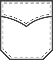 Denim Tasche Patch. Gliederung Element zum Uniform oder beiläufig Stil Kleidung, Kleider und Hemden. Linie Illustration png