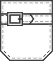 Denim Tasche Patch. Gliederung Element zum Uniform oder beiläufig Stil Kleidung, Kleider und Hemden. Linie Illustration png