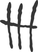 Tally marks. Counting sign on the walls of the prison. Notches for marking the days png