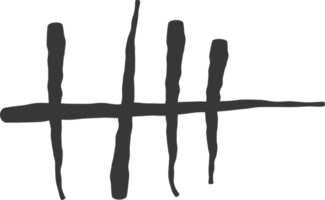 Tally marks. Counting sign on the walls of the prison. Notches for marking the days png