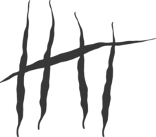 Tally marks. Counting sign on the walls of the prison. Notches for marking the days png