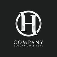 Letter H chrome initial logo vector