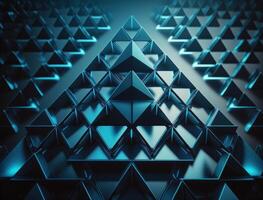 Futuristic triangles background Abstract geometric pattern created with technology photo