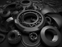 Modern technology Geometric background with spheres created with technology photo
