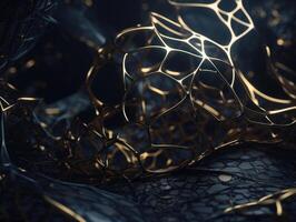 Dark black abstract background An abstract image featuring organic shapes and lines that intersect and overlap created with technology photo