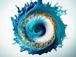 Radial spiral water splash background created with technology photo