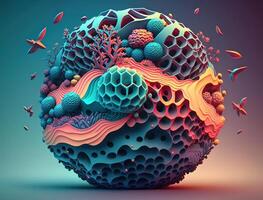 Abstract image featuring a combination of organic and geometric shapes dynamic and energetic background created with technology photo