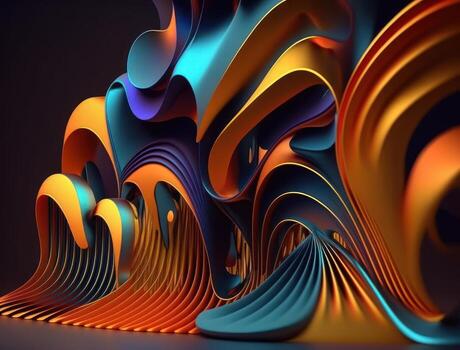 Modern colorful wave stripes pattern background created with technology photo