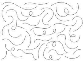 Hand drawn dotted line vector set