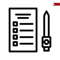 checklist with pen line icon vector