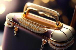 jewelry box with jewelry on bokeh background. 3d illustration photo
