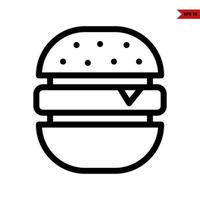 icono de línea de hamburguesa vector