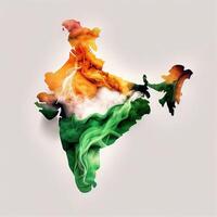 Indian map with three colours orange white and green photo