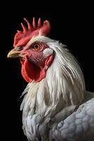 close up of white rooster photo