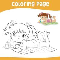 Coloring page. Forth July Activity Sheet. Coloring activity for kid. Vector file