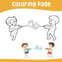 Coloring page. Forth July Activity Sheet. Coloring activity for kid. Vector file