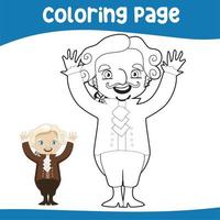 Coloring page. Forth July Activity Sheet. Coloring activity for kid. Vector file