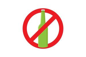 Stop drinking alcohol, prohibited from drinking alcohol vector design illustration