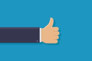 Thumb up vector flat, icon like flat design vector illustration