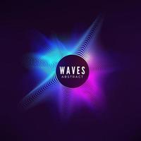 Radial sound wave curve. Colorful equalizer visualisation. Abstract color cover for music poster and banner. Vector background