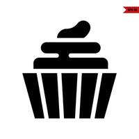 icono de glifo de cupcake vector