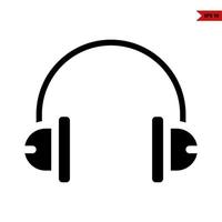 headphone glyph icon vector