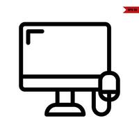 compuer line icon vector