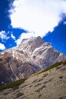 snowfall in the mountains photo