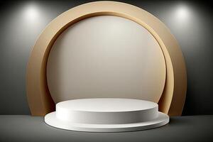 Circle round podium stage platform minimalist luxury product placement display Made with photo