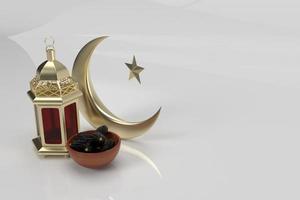Ramadan kareem 3d lantern dates fruit islamic holiday eid celebration render photo