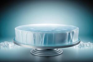 Circle podium platform product showcase cool ice theme Made with photo